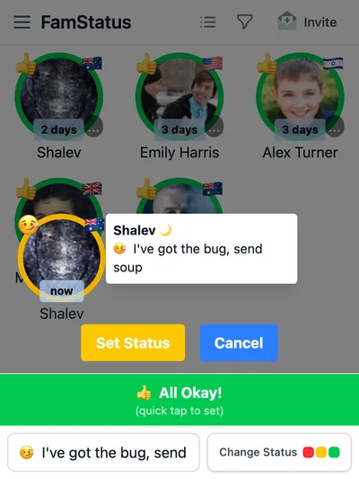 Setting a custom status with emoji and message